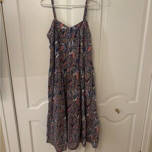 Knox Rose Blue and Pink Patterned Midi Dress